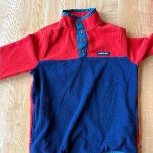Lands' End Kids Red and Navy Fleece Sweatshirt